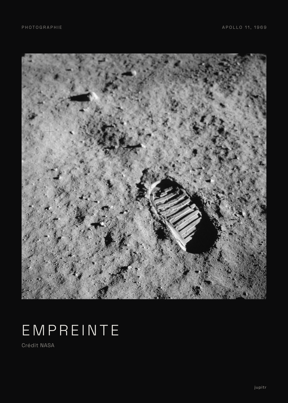 Affiche Empreinte, Apollo 11, tirage photo Jupitr