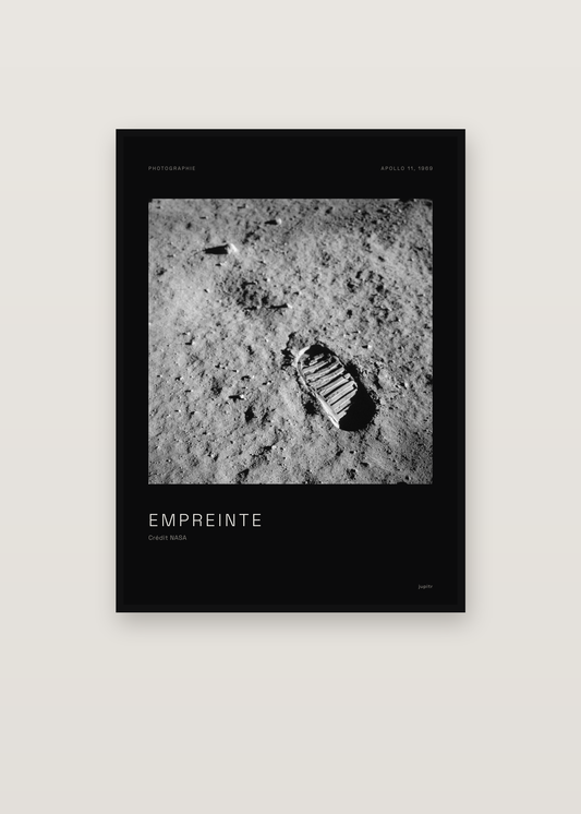 Affiche Empreinte, Apollo 11 dans un cadre noir