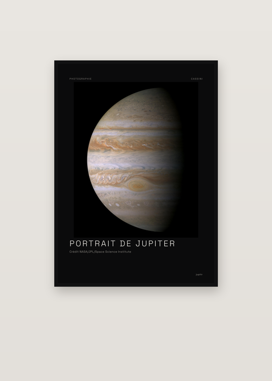 Affiche Portrait de Jupiter, Cassini dans un cadre noir