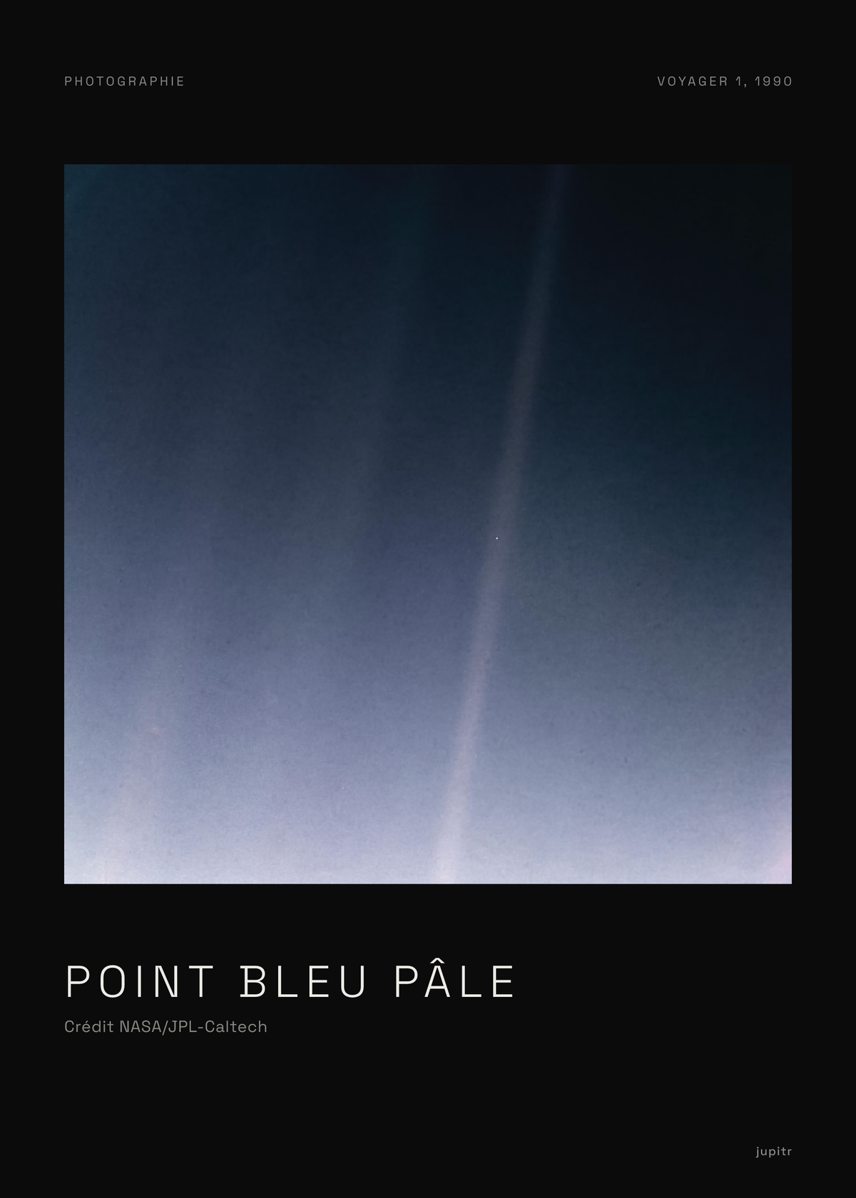 Affiche Point bleu pâle, Voyager 1, tirage photo Jupitr