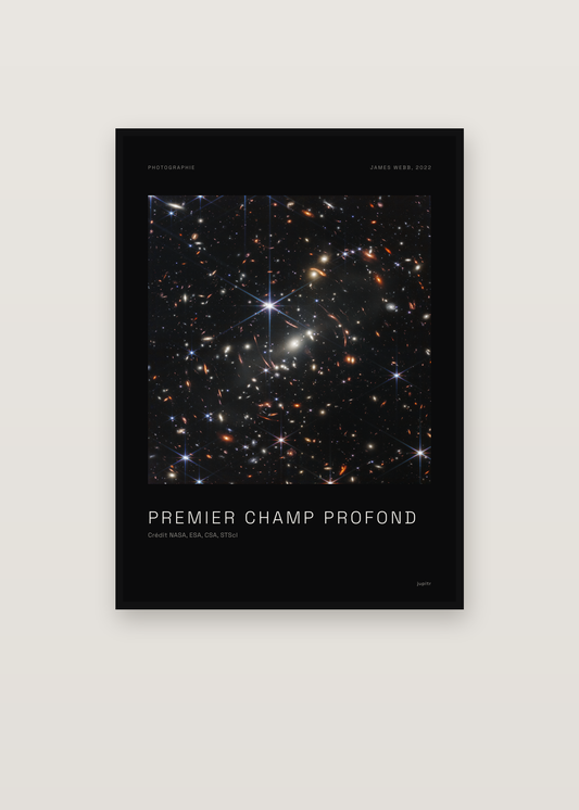 Affiche Premier champ profond, Webb dans un cadre noir